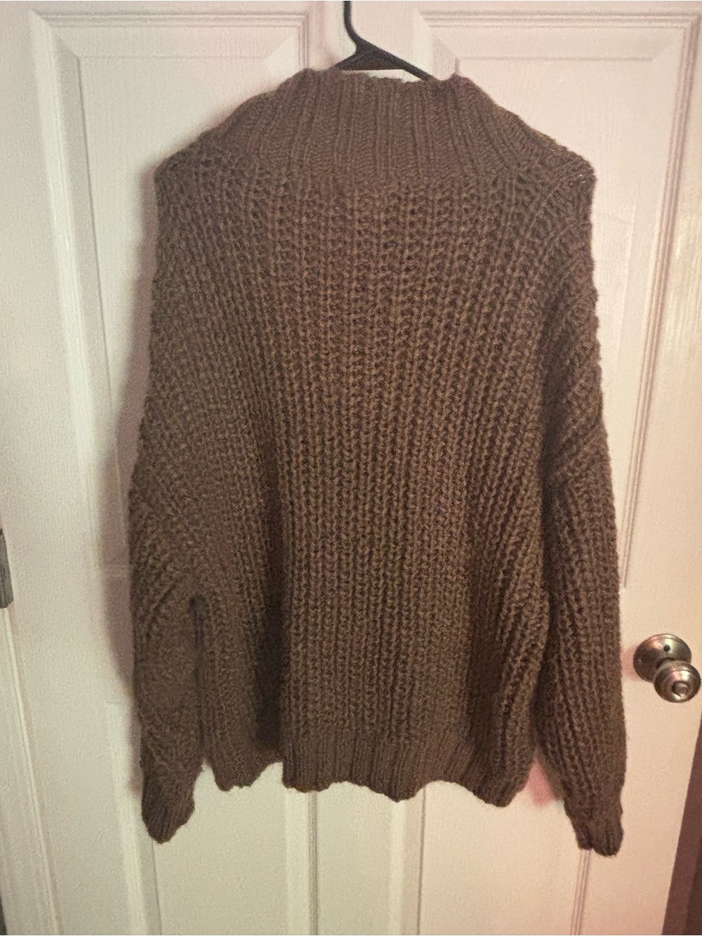 Universal Thread Fisherman chunky oversized Cozy Cable Knit Sweater - Brown XL - Picture 3 of 6